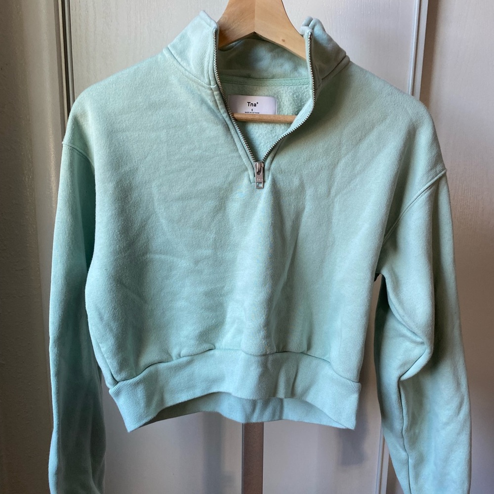 TNA 1/4 Zip Cropped Sweatshirt size S